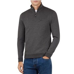 TED BAKER LONDON Valerio Wool Men’s Dark Gray Quarter Zip Jacket Coat Size SM